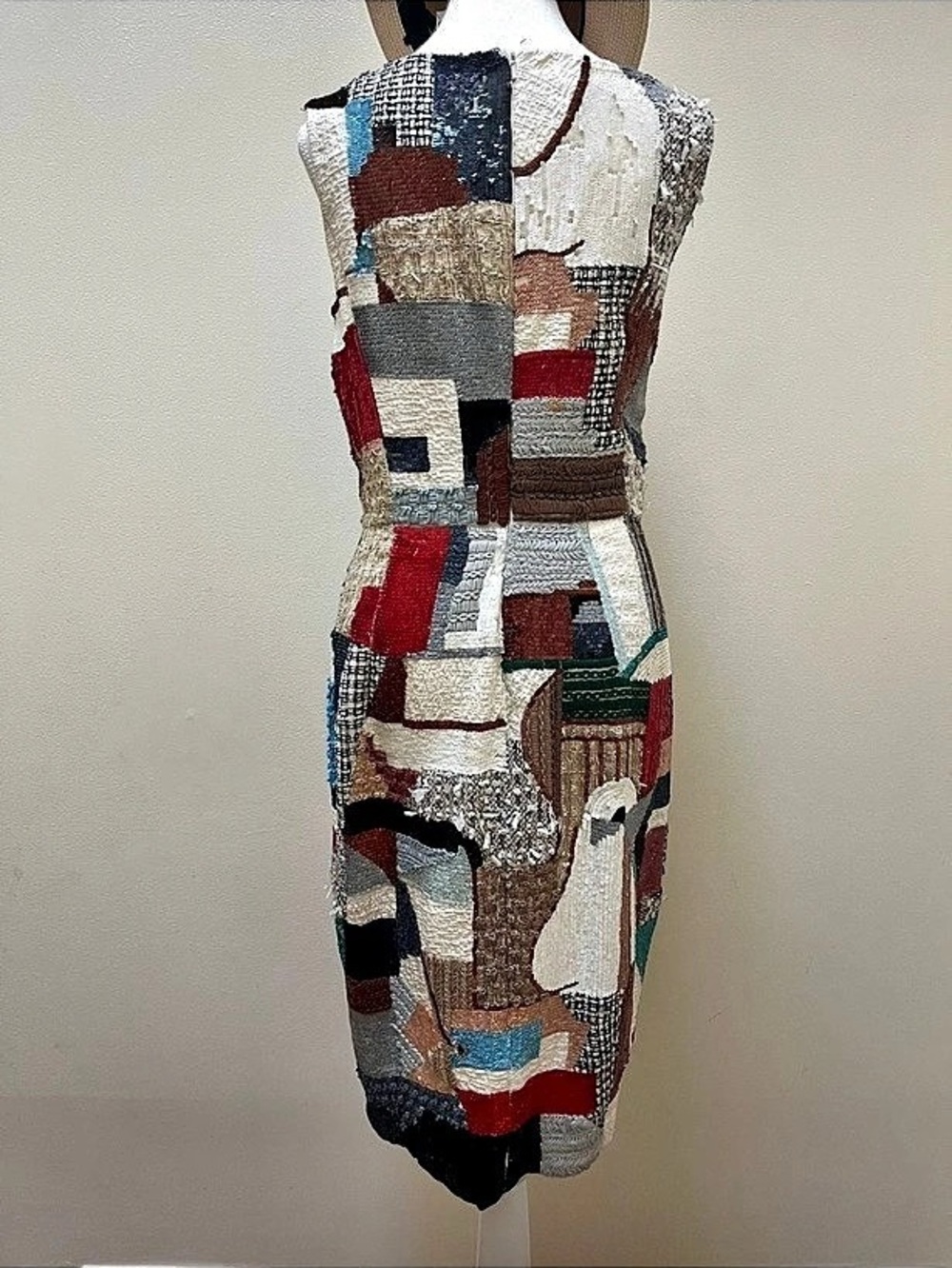 Oscar de la Renta Picasso Art Exclusive Embroidered Sequin Runway Dress sz 6US